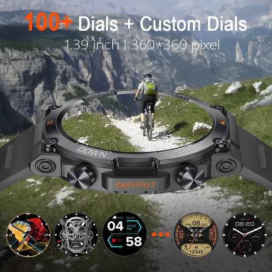 Montre Connectée Homme SENBONO Grande Écran Rond Télécommande sans Fil Répondre Appel Entrainement Fitness Extérieur Sports Compatible iPhone Android