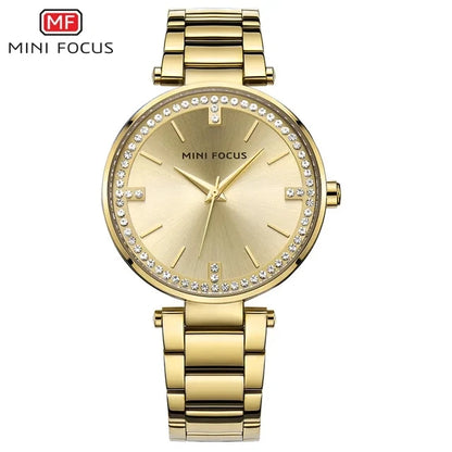 Montre Femme Mini Focus MF0031L MF 0031 Acier Inoxydable Mode Luxe Quartz Original Bracelet 25.2cm Étanche 3BAR Élégante Vintage