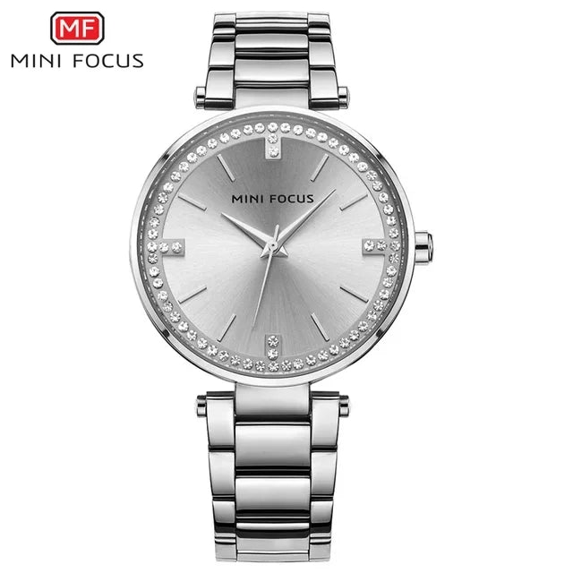 Montre Femme Mini Focus MF0031L MF 0031 Acier Inoxydable Mode Luxe Quartz Original Bracelet 25.2cm Étanche 3BAR Élégante Vintage