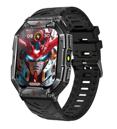 Montre Connectée Homme Sport Extérieur Kr82 650mAh Appel BT Compass Étanche Moniteur De Fréquence Cardiaque Et d'Oxygène En Sang Reloj Montre