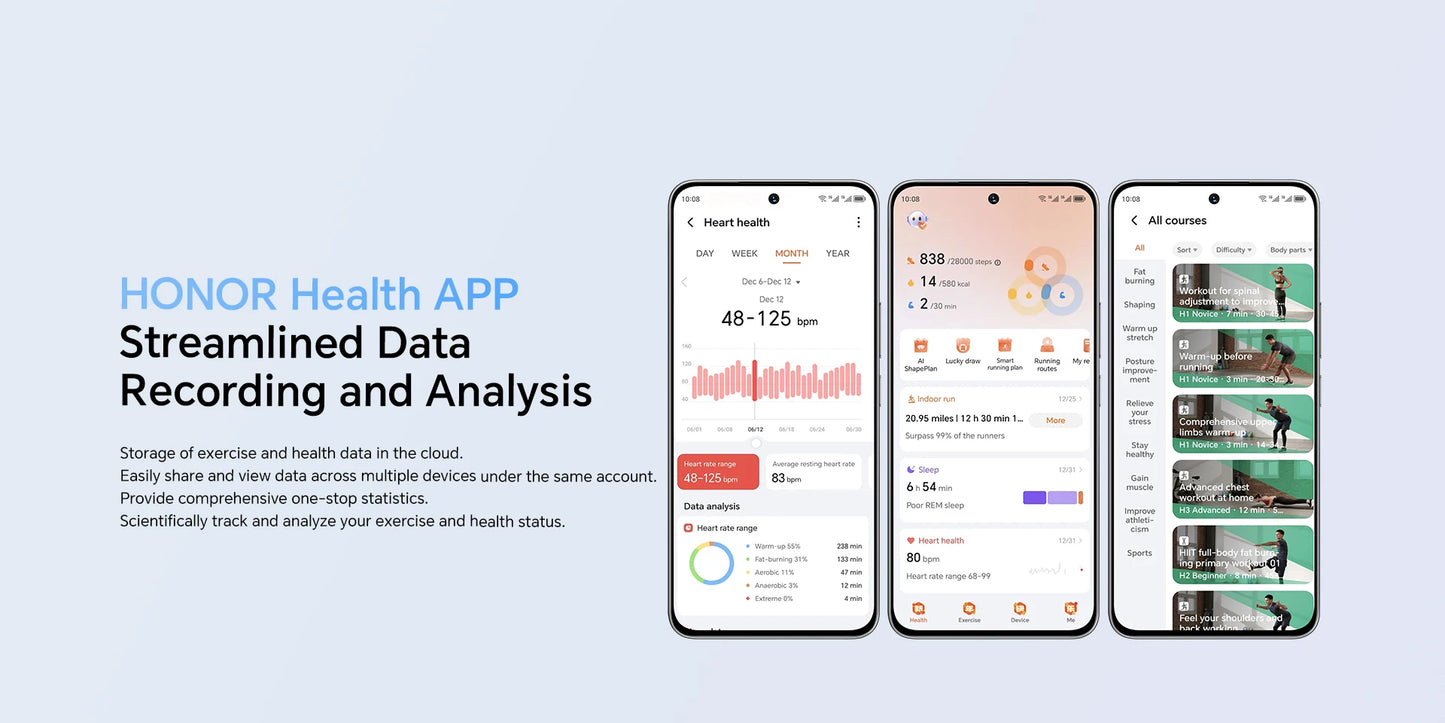 Global Version HONOR CHOICE InFoWear Watch 2i Smartwatch Écran AMOLED 1,85 pouces Surveillance de la santé tout au long de la journée Bluetooth Appel