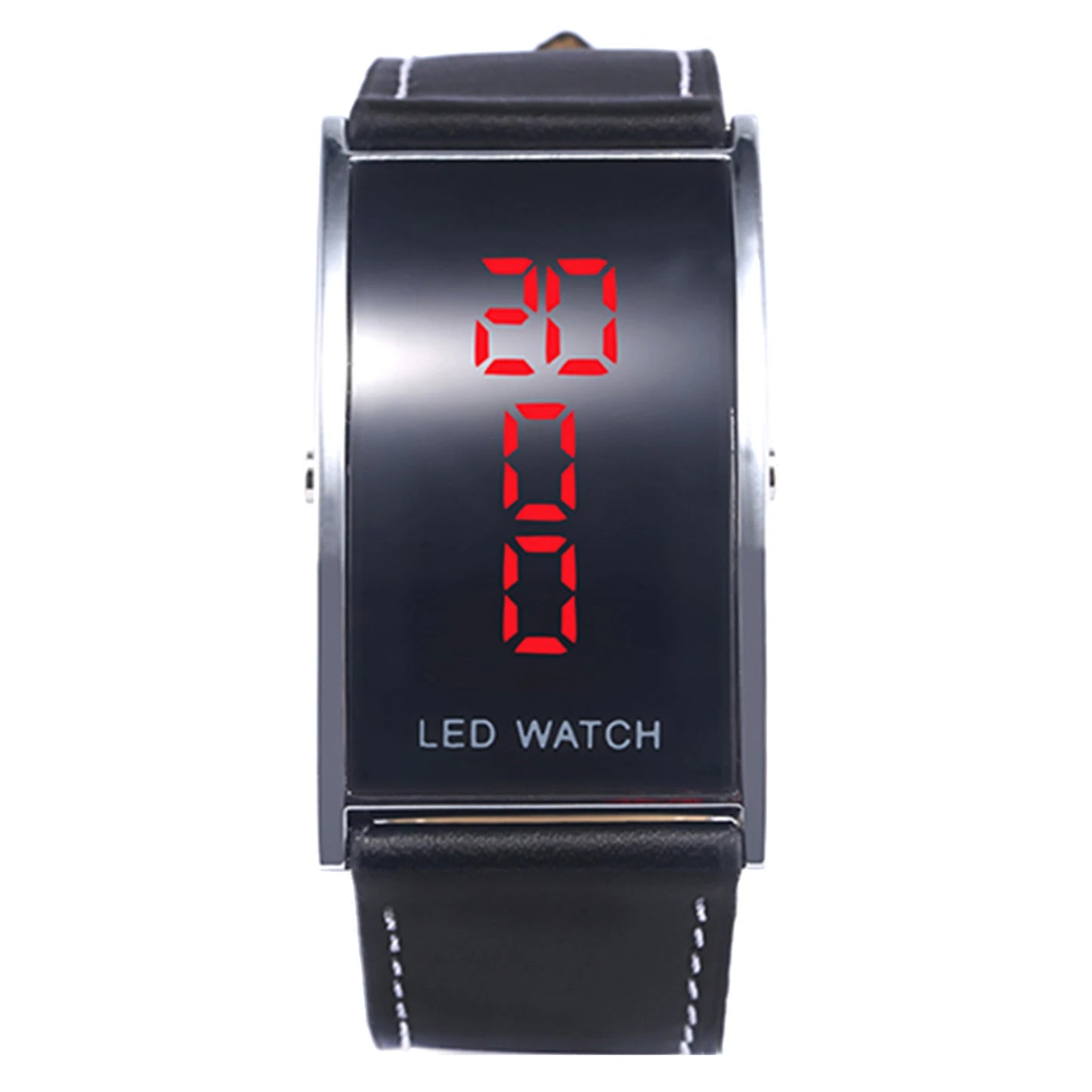 Montres pour hommes haut de gamme LED numérique Date cadran rectangulaire bracelet en Faux cuir montre-bracelet montre homme mужjavе часы