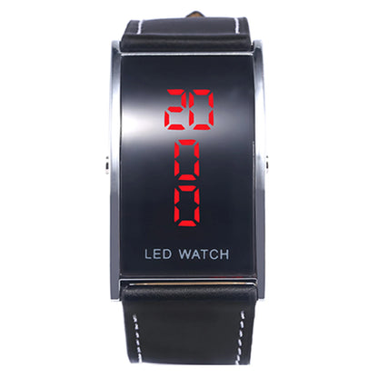 Montres pour hommes haut de gamme LED numérique Date cadran rectangulaire bracelet en Faux cuir montre-bracelet montre homme mужjavе часы