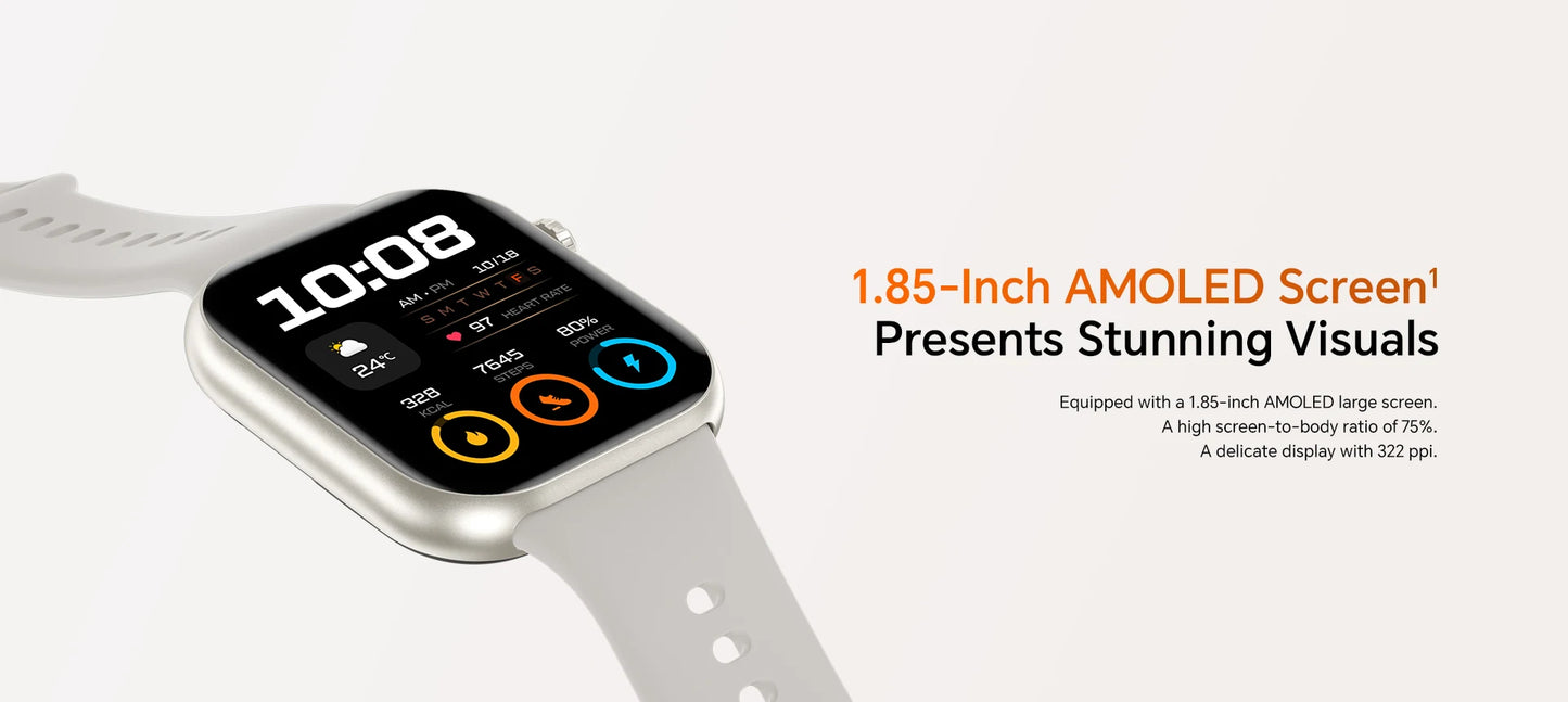 Global Version HONOR CHOICE InFoWear Watch 2i Smartwatch Écran AMOLED 1,85 pouces Surveillance de la santé tout au long de la journée Bluetooth Appel