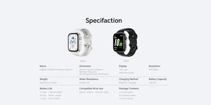 Global Version HONOR CHOICE InFoWear Watch 2i Smartwatch Écran AMOLED 1,85 pouces Surveillance de la santé tout au long de la journée Bluetooth Appel