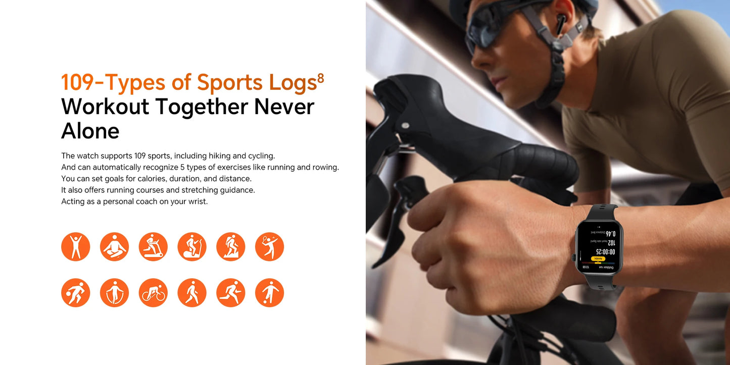 Global Version HONOR CHOICE InFoWear Watch 2i Smartwatch Écran AMOLED 1,85 pouces Surveillance de la santé tout au long de la journée Bluetooth Appel