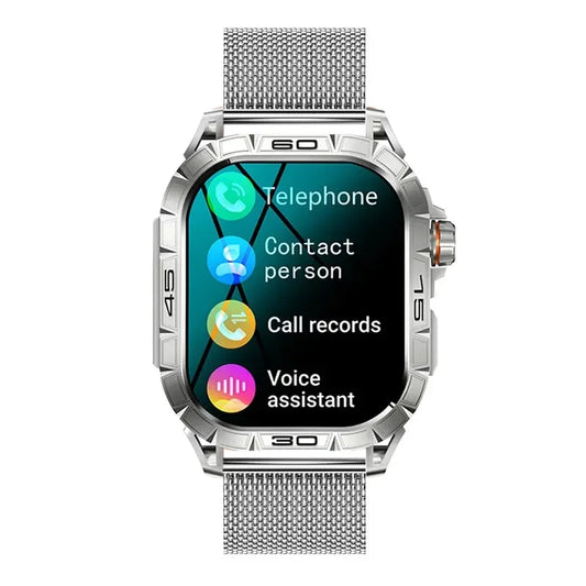Montre intelligente K63 1.96 "AMOLED écran Bluetooth appel sport Tracker 380mAh longue veille moniteur de santé hommes Smartwatch