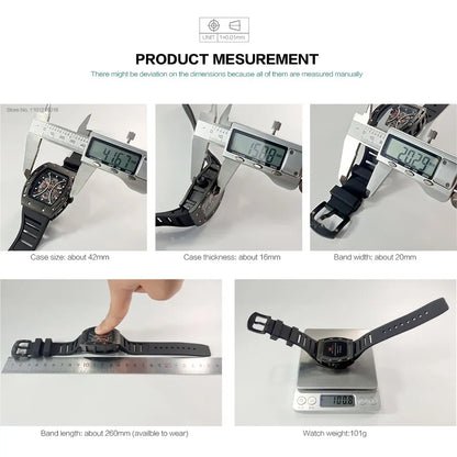 MINI FOCUS Montre Tonneau pour Homme, Montre-Bracelet Sport Militaire Étanche avec Bracelet en Silicone, Montre à Quartz